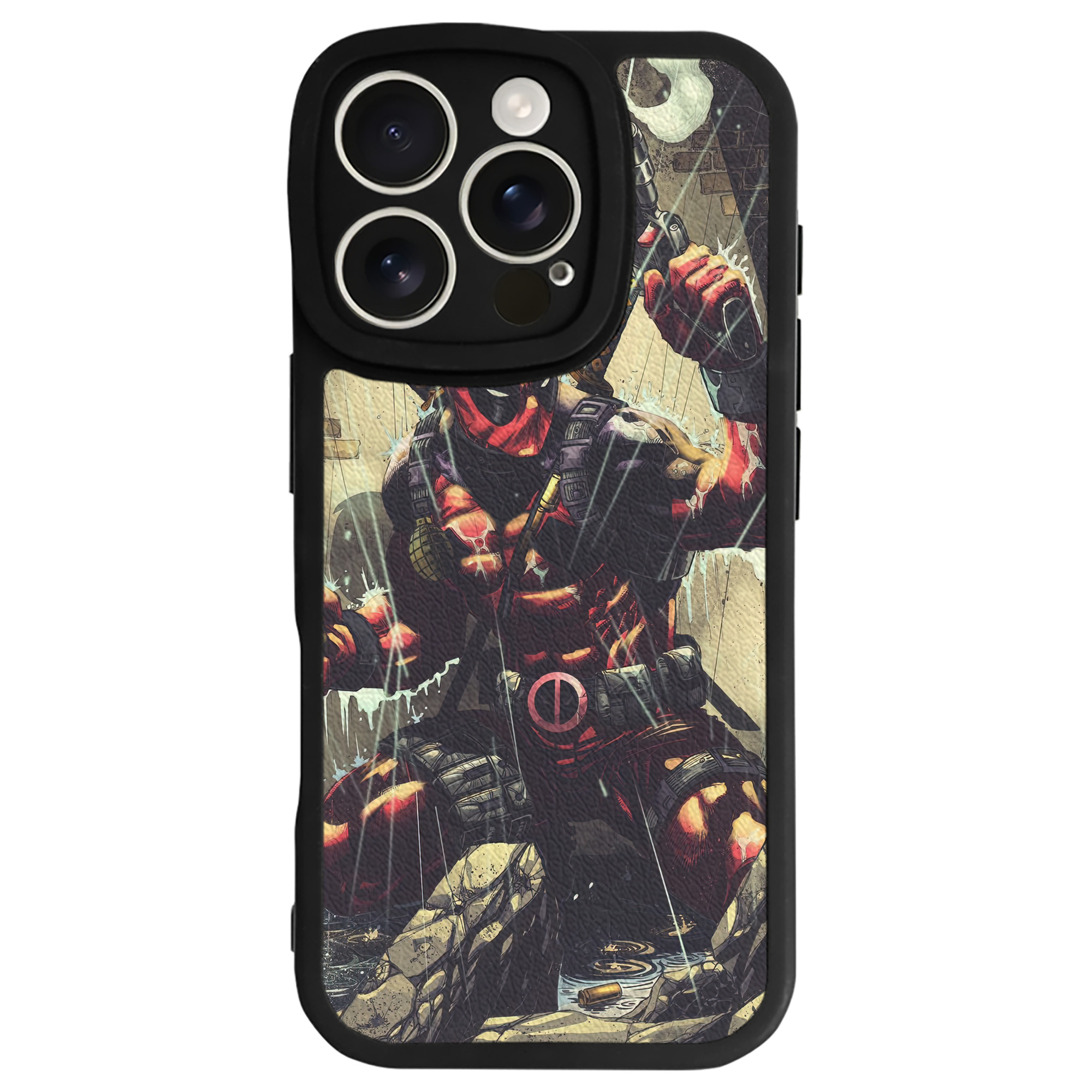 （画像用） Deadpool デッドプール 【iPhone 16シリーズ対応】シリコンスマホケース（レザー調） 材質：シリコン